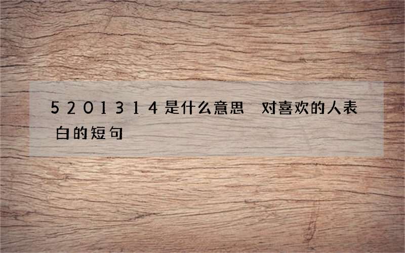 5201314是什么意思 对喜欢的人表白的短句